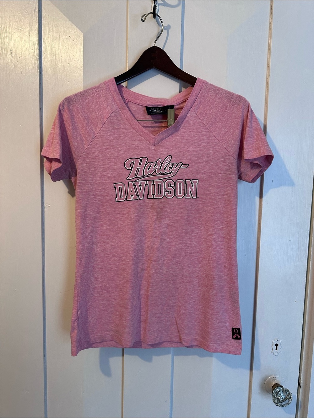 Harley-Davidson Pink V-Neck Logo Tee